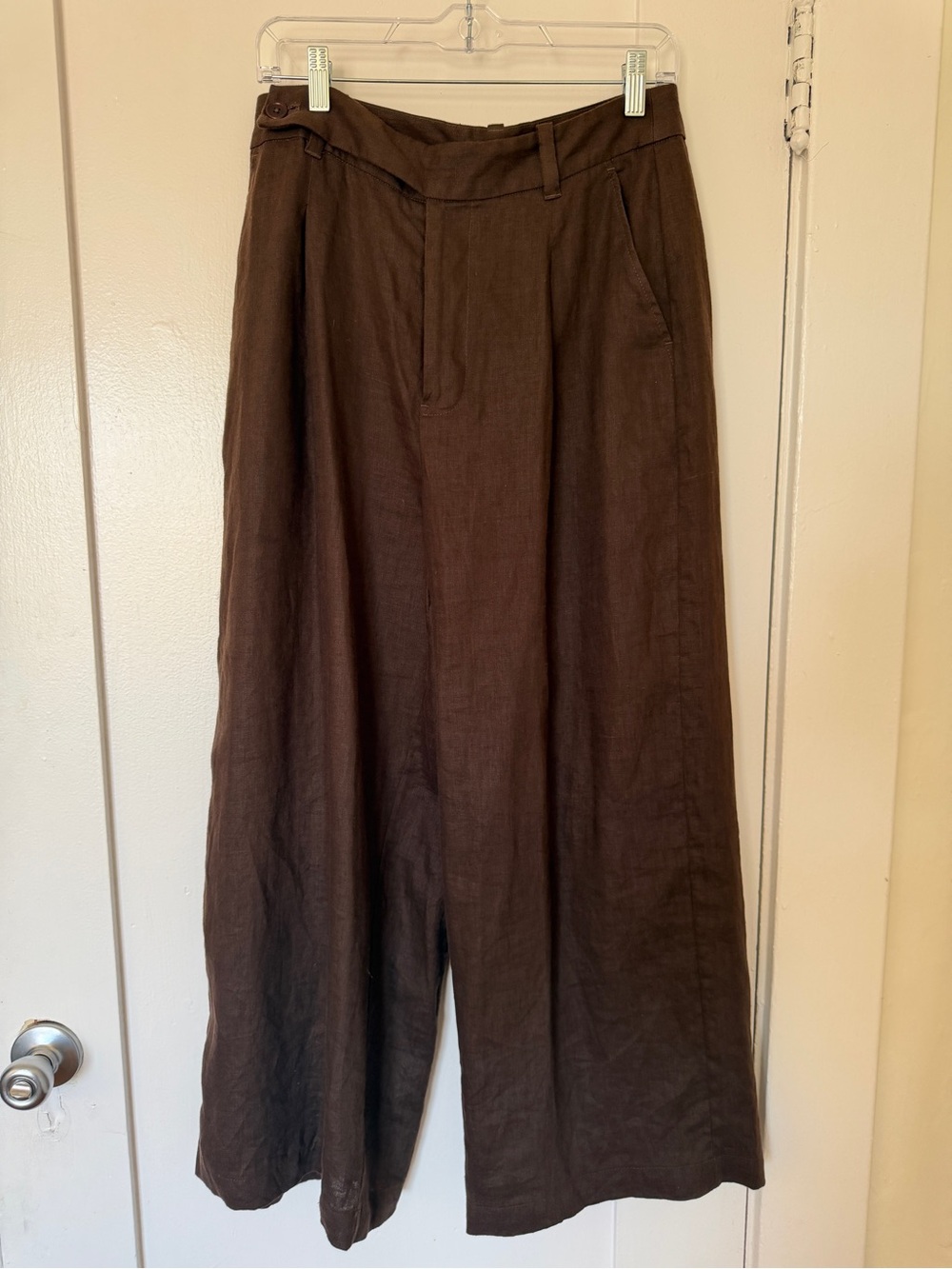 Madewell Womens Brown Linen Cropped trousers